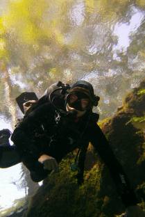 O feliz reencontro com a luz solar no final do mergulho em Ginnie Springs, na Flórida, nos Estados Unidos